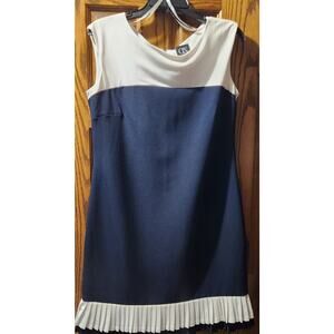 Darren Z Women's Black & White Ruffle Hem Shift Dress Size 10